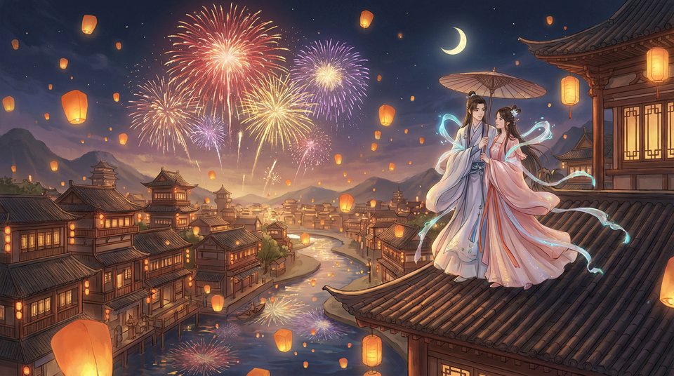 每日大赛浪漫烟花视频